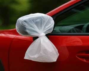 Por que motoristas estão cobrindo os espelhos do carro com sacos plásticos?